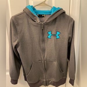 Under Armour hoodie zip up jacket chest logo YM